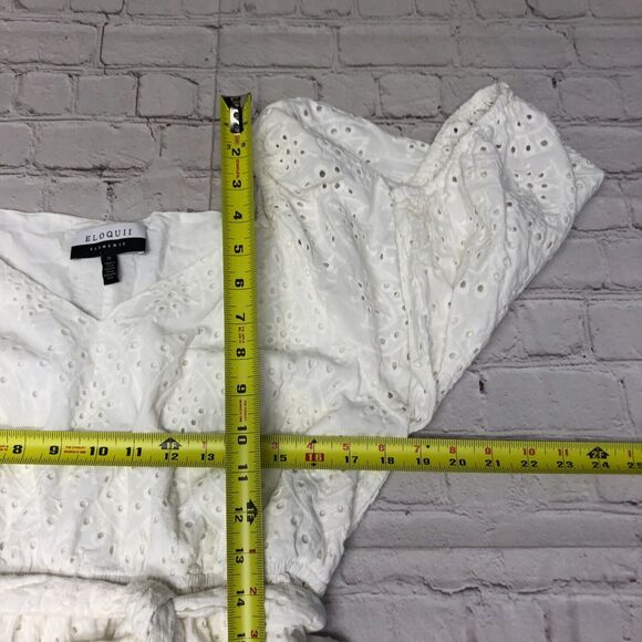 Eloquii Elements Women Cotton Belted Eyelet Dress Size 14 White M176 -20 - Picture 4 of 13